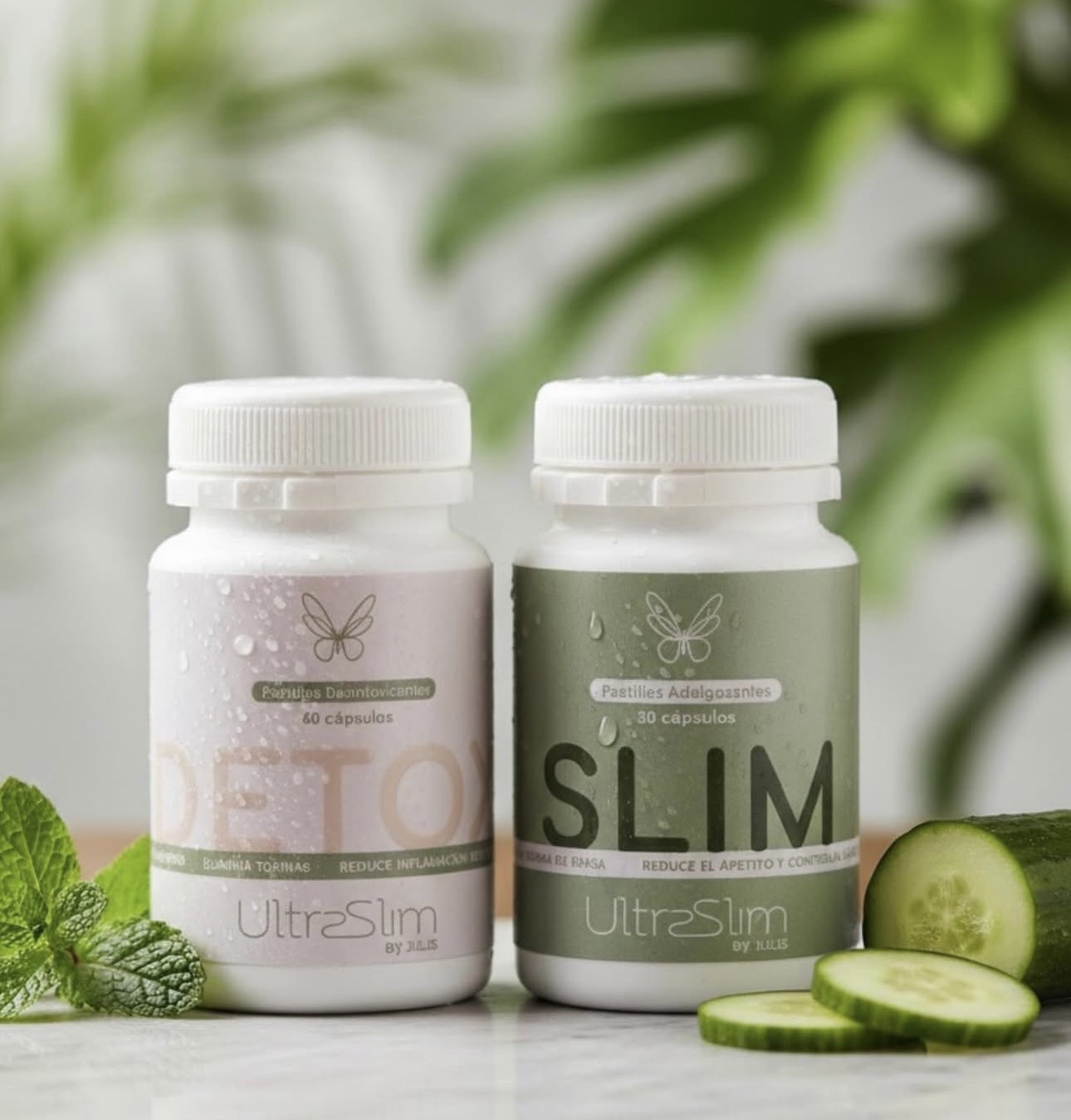 Tratamiento Ultra Slim by Julis: frascos Detox y Slim con cápsulas naturales